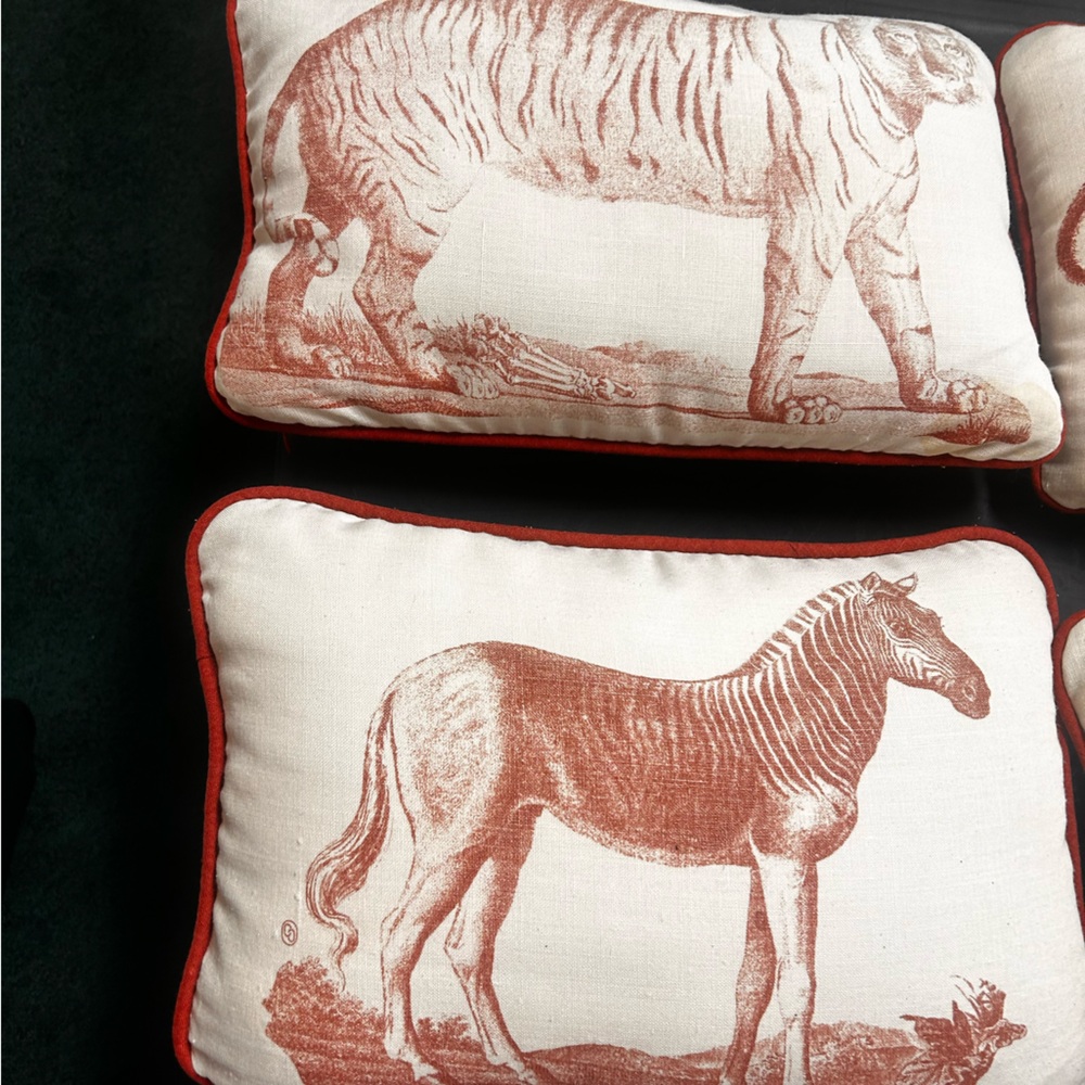 Neiman Marcus African Animal Pillow Set of 4 - Picture 2 of 4